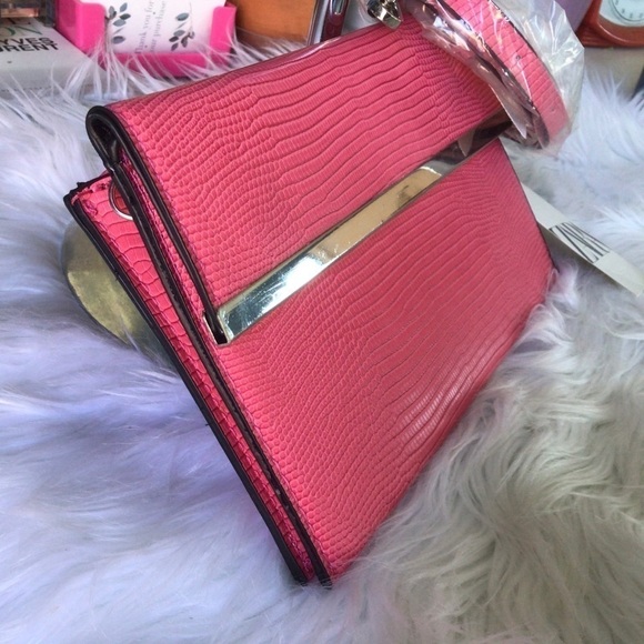 ZARA Pink Leather Purse NWT - Picture 5 of 11